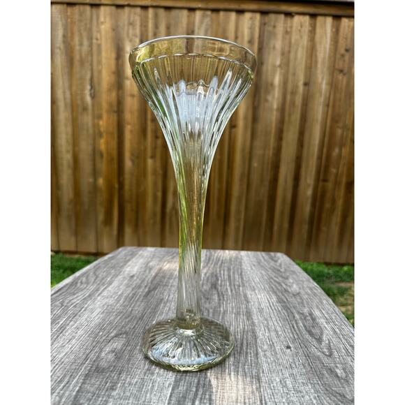 Antique 1920's New Martinsville Heavy Glass 12" Shelf Riser or Trumpet Vase - Picture 1 of 5